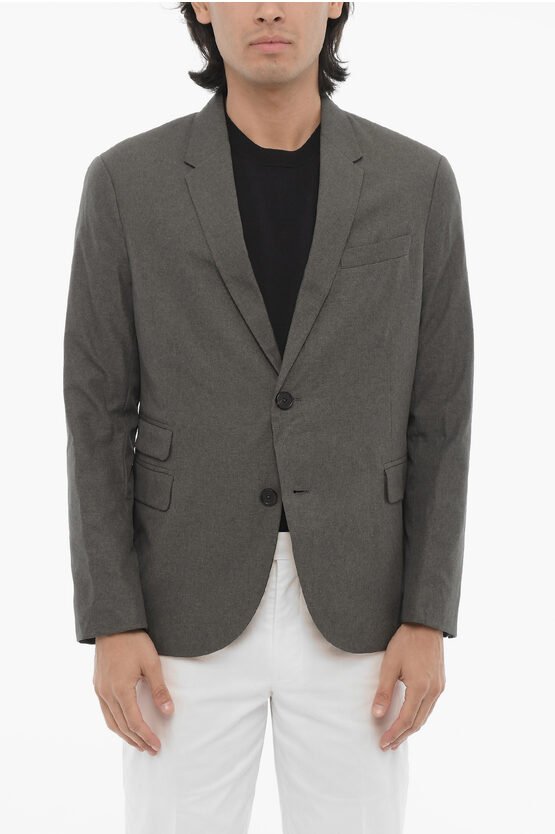 Slim Fit Blazer mit 2 Knöpfen, Seitenschlitzen und Revers in Blau