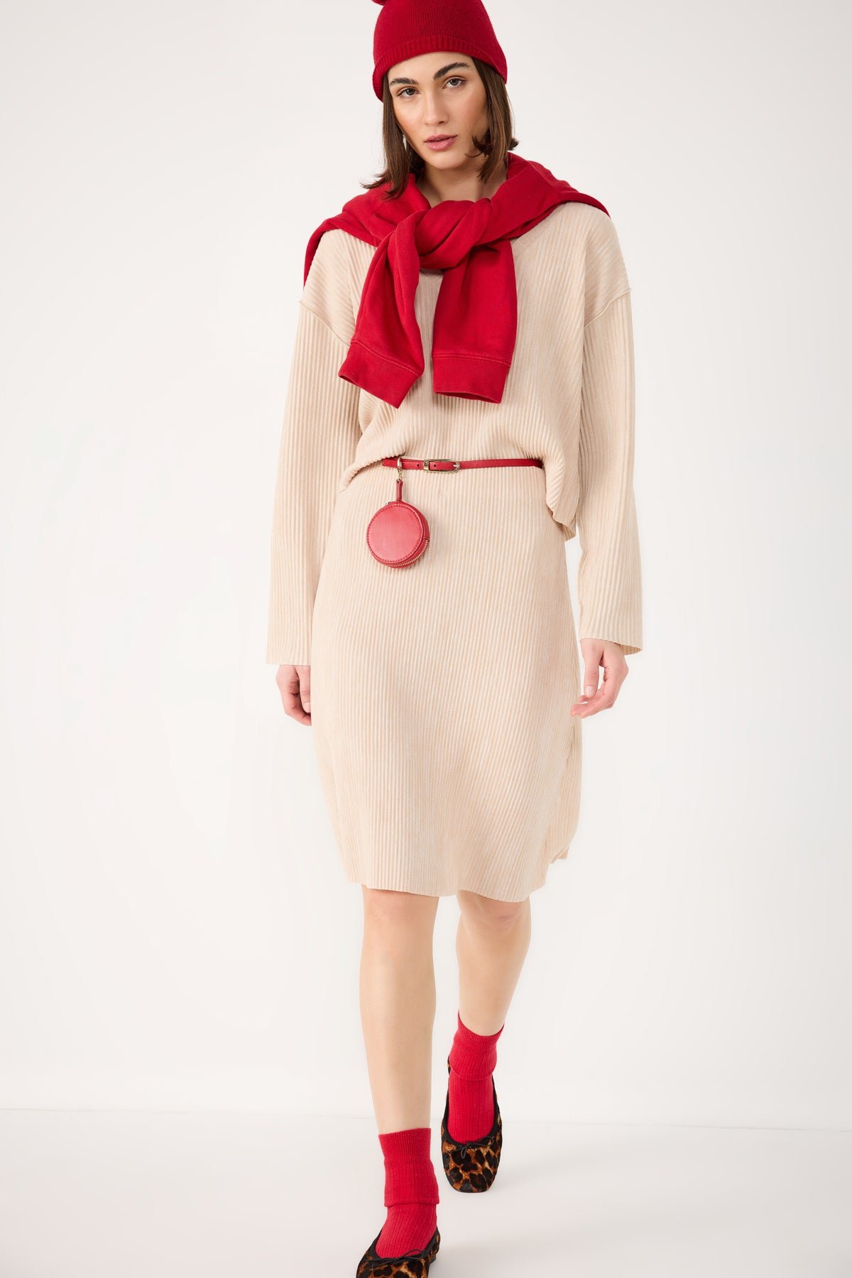 Gerippter Rock ohne Taschen