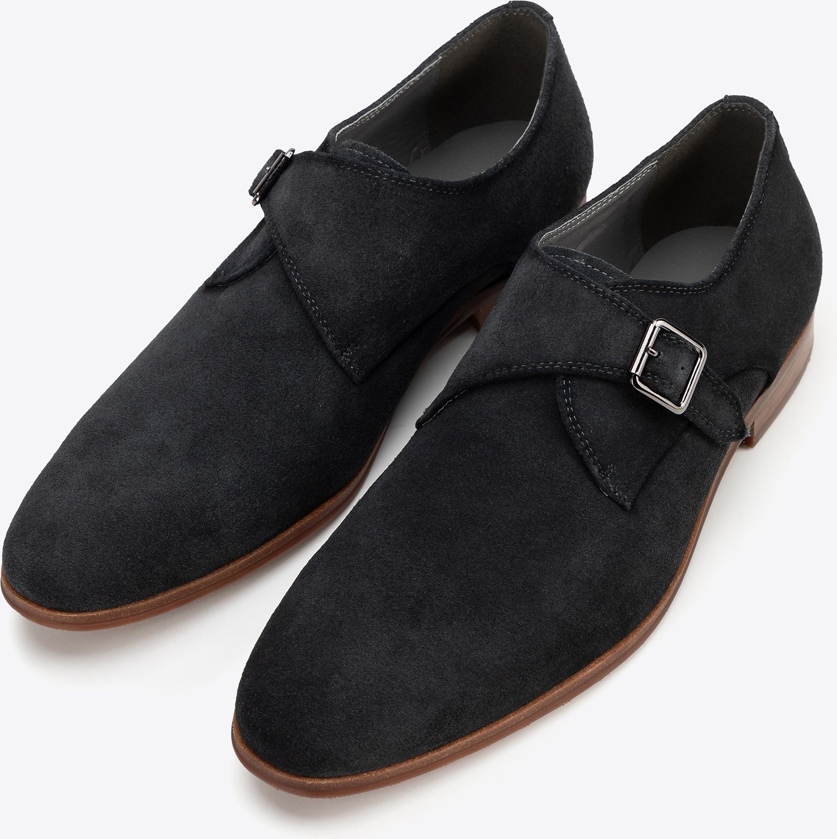 Wittchen Herren-Monk-Schuhe aus dunkelgrauem Wildleder