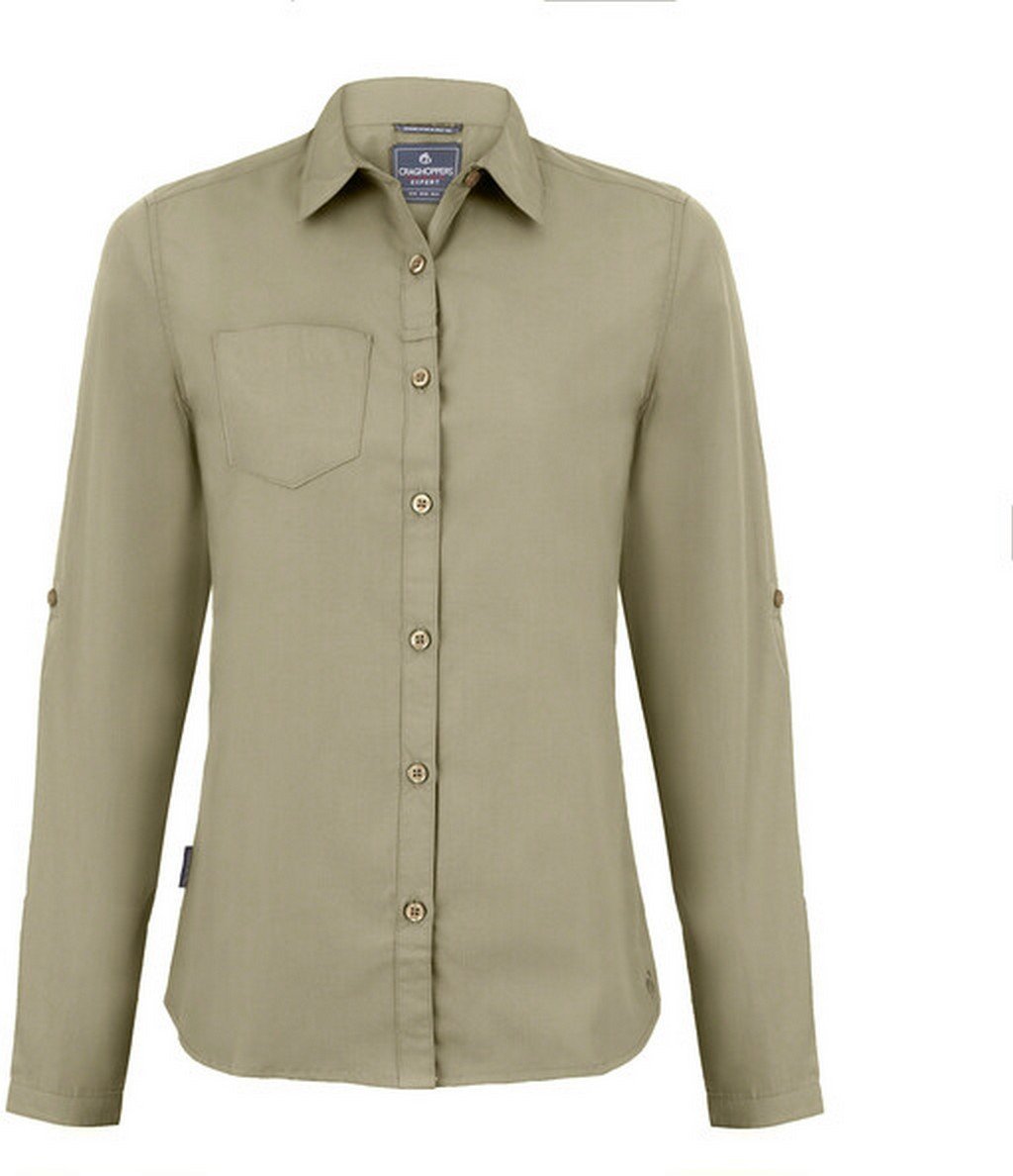 Craghoppers - "Expert Kiwi" Hemd für Damen Langärmlig (Steingrau)