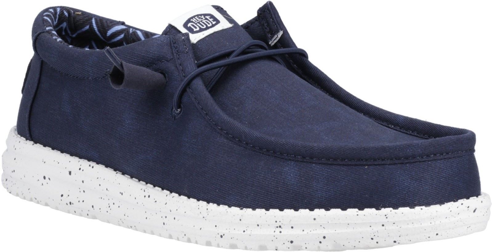 HEYDUDE Wally Canvas 100% Baumwolle Herren Marine Bootsschuhe