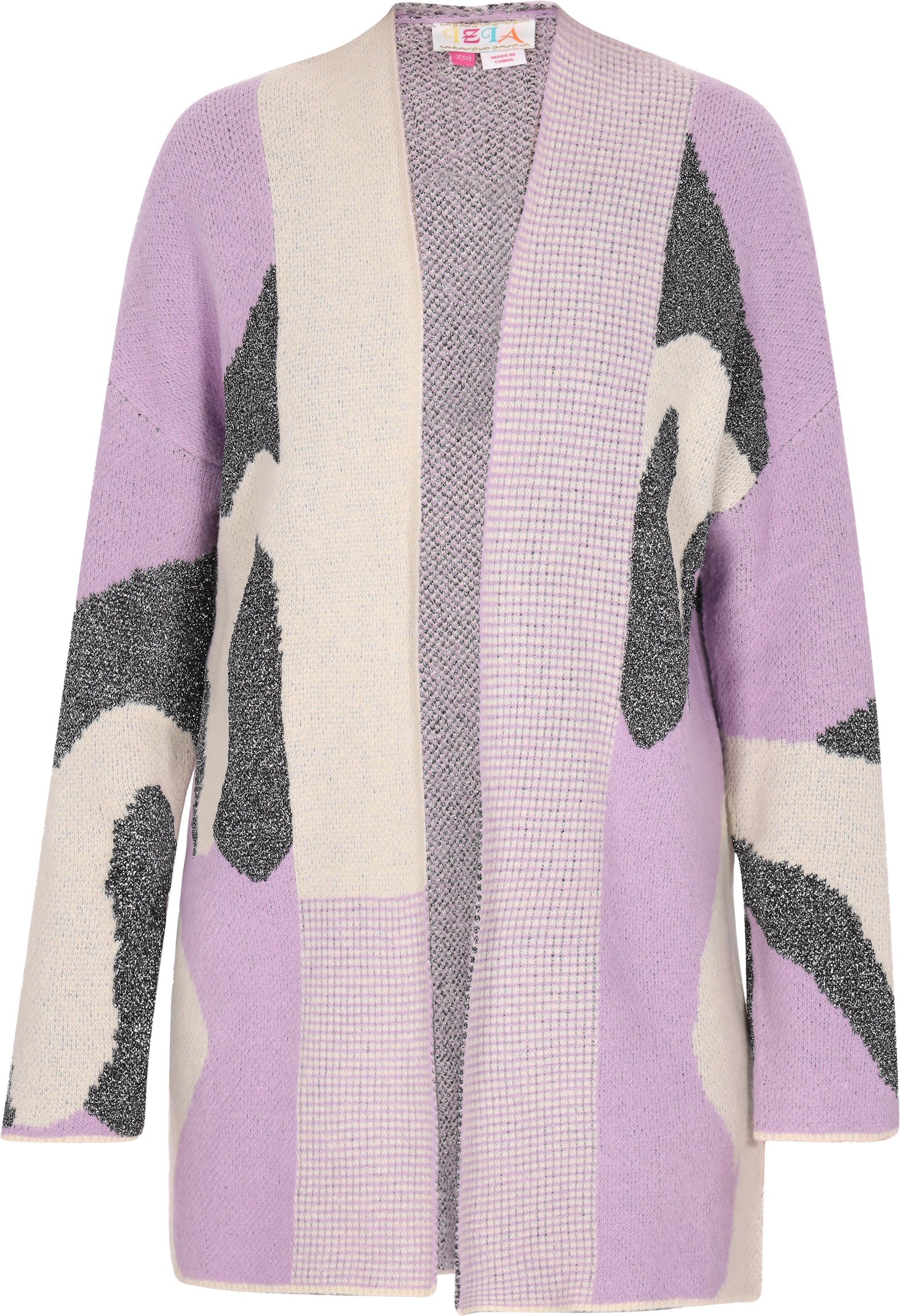 IZIA Strickjacke Damen Lavendel Creme