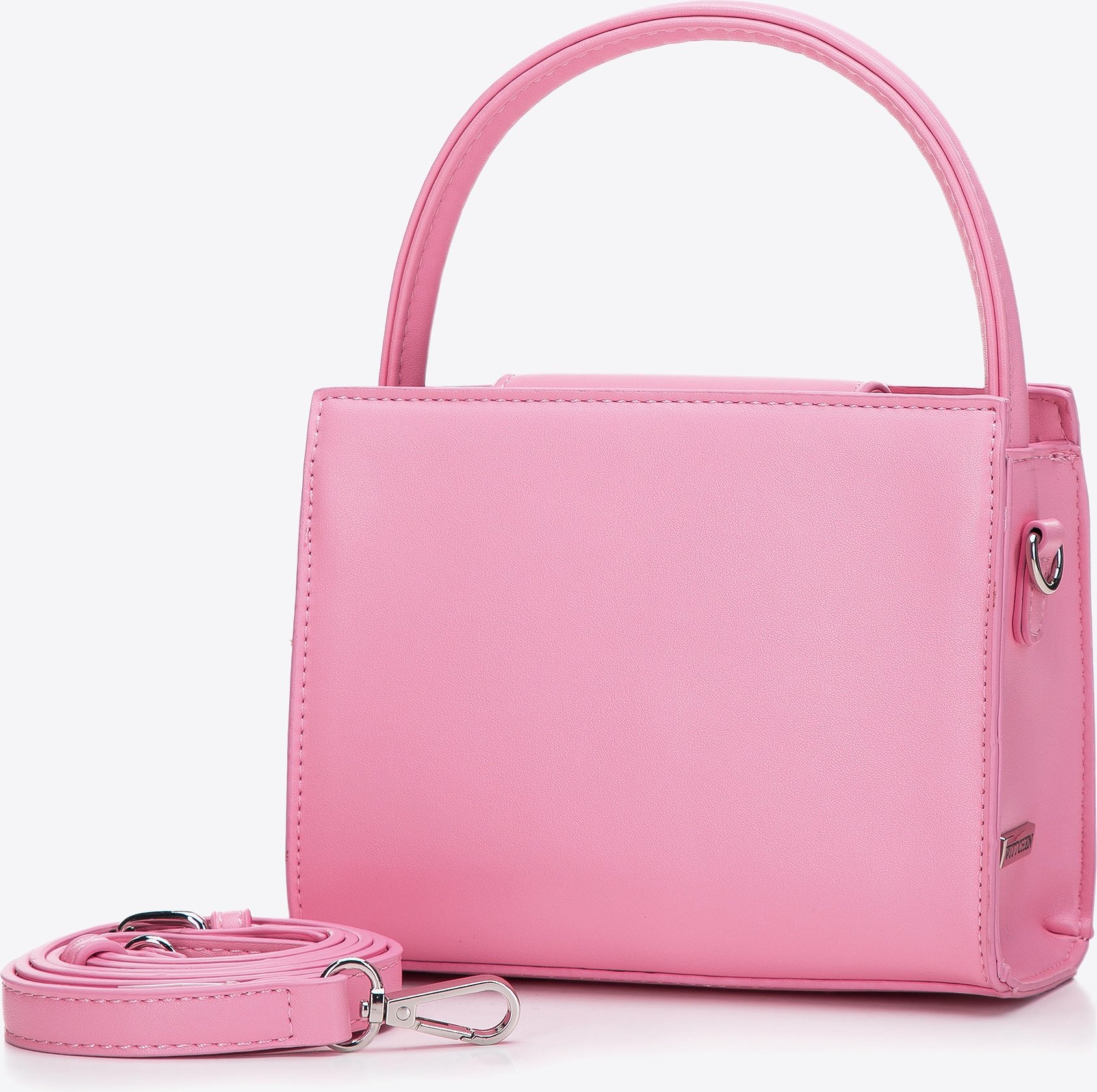 Wittchen Mini-Handtasche für Damen mit glänzender Schnalle, hellrosa, Kunstleder