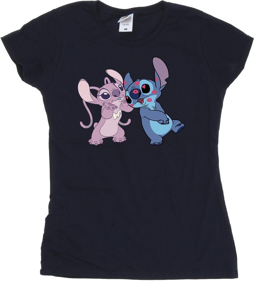 Disney - "Lilo & Stitch Kisses" T-Shirt für Damen (Marineblau)