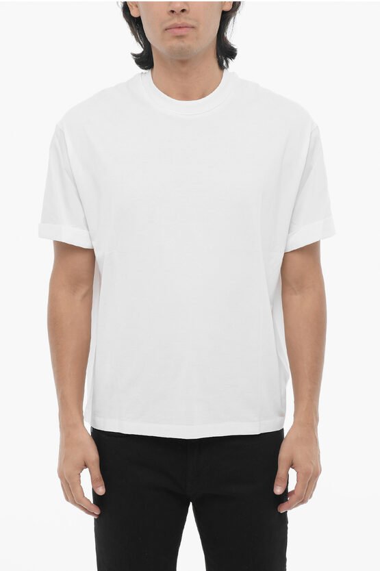 Einfarbiges Easy Fit T-Shirt mit Rundhalsausschnitt in Weiß