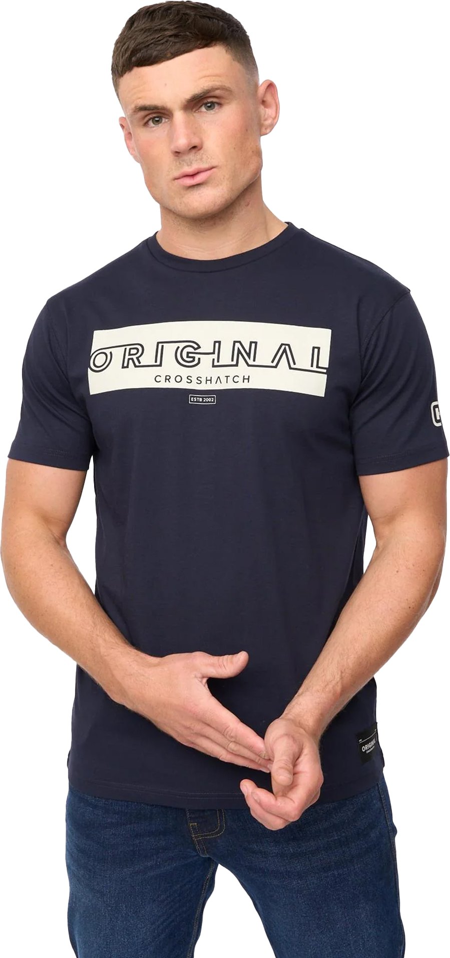 Crosshatch - "Kratmoss" T-Shirt für Herren (Marine)