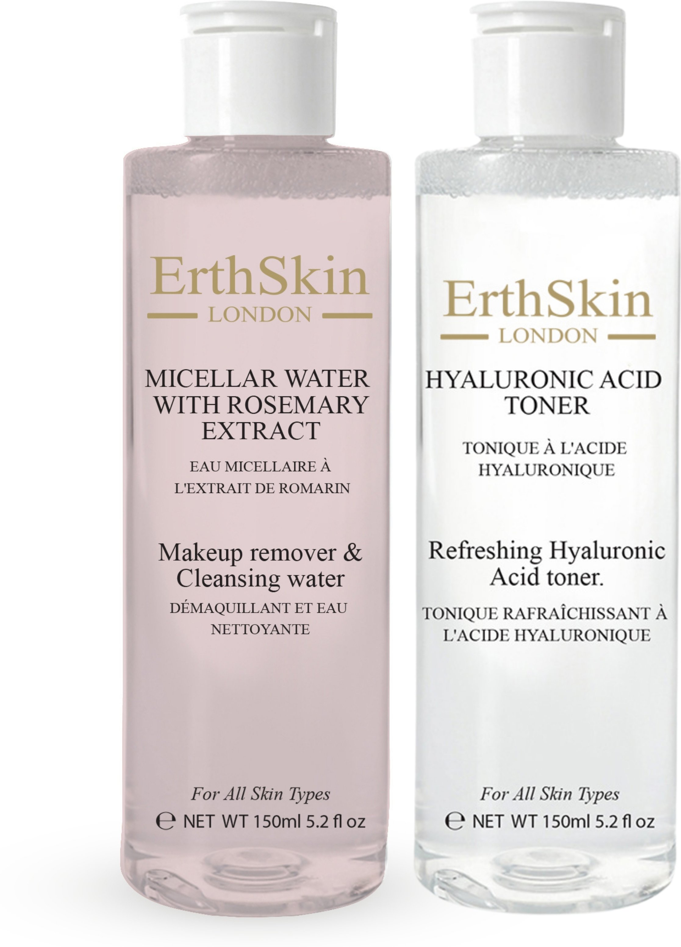 Erfrischendes Hyaluronsäure-Tonikum 150ml + Mizellenwasser mit Rosmarin-Extrakt 150ml