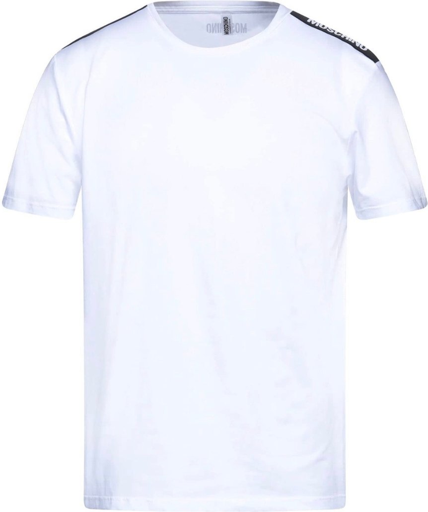 Moschino Brand Tape Logo Weißes T-Shirt