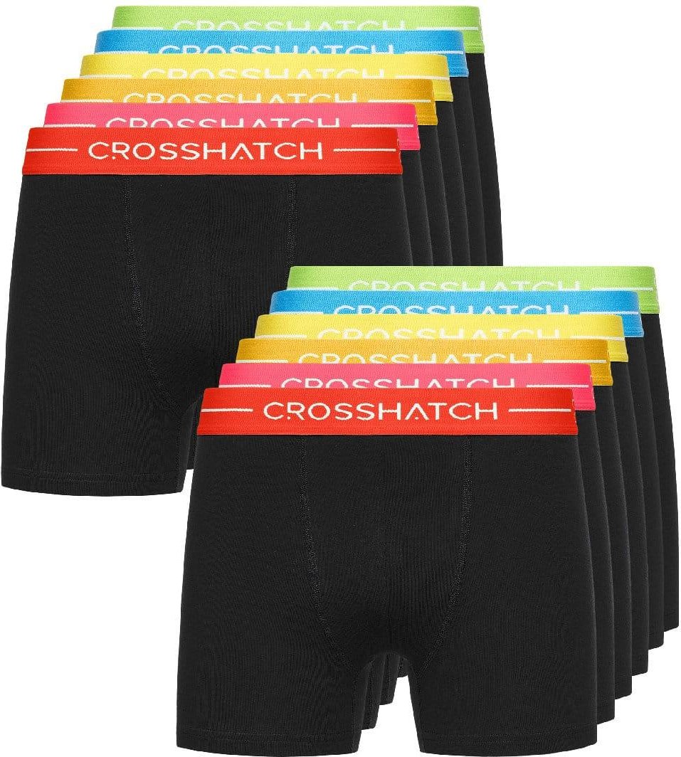 Crosshatch - "Astral" Boxershorts für Herren (12er-Pack) (Schwarz)