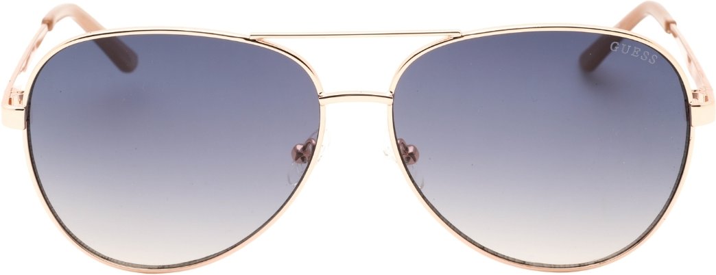 Guess Sonnenbrille mit blauen Gläsern und glänzendem Roségold