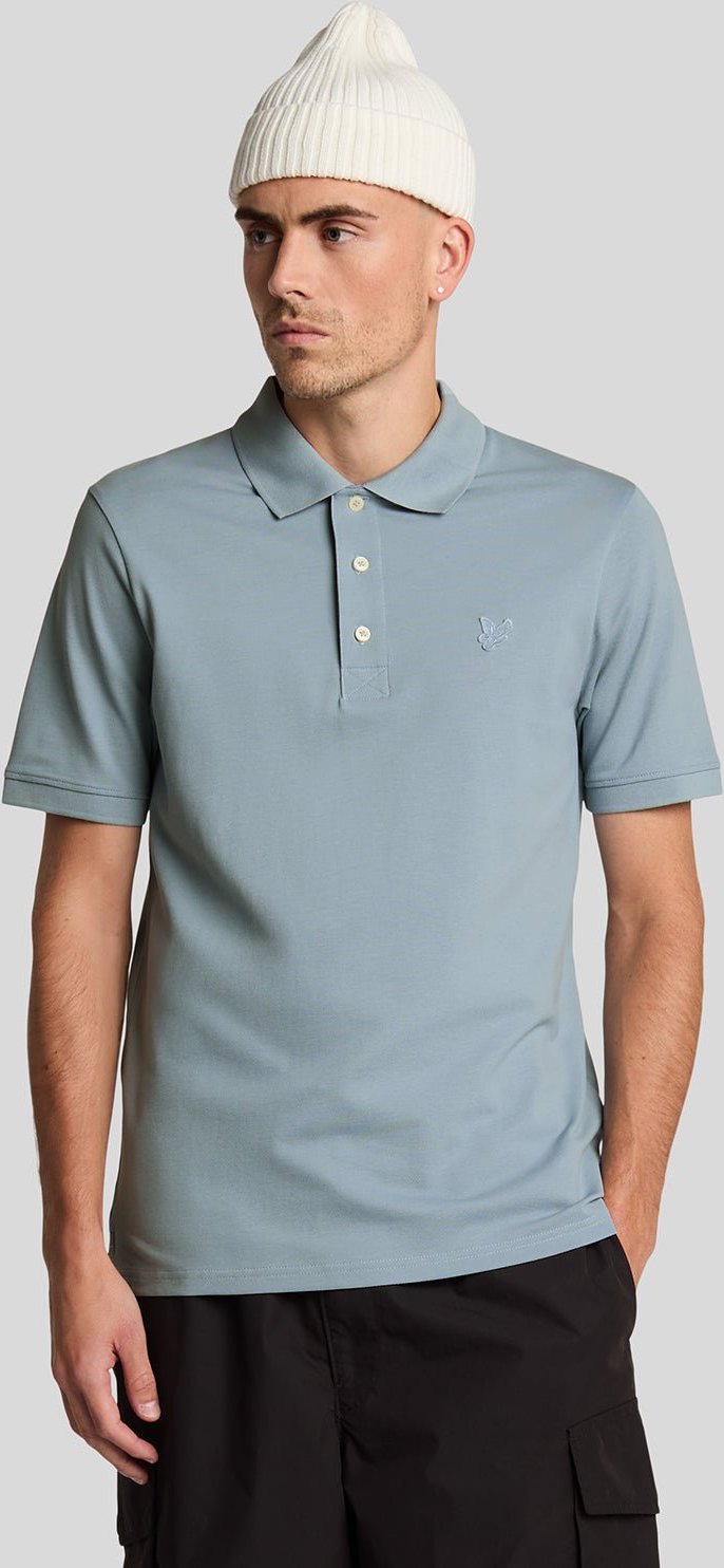 Lyle & Scott Superfeine Baumwoll-Polohemd - Blau-Asche