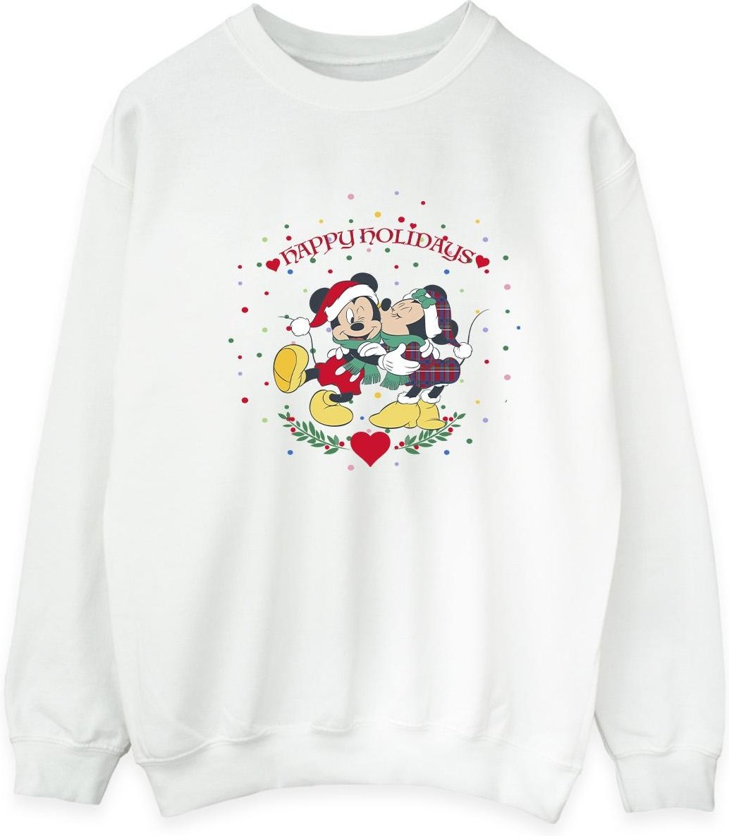 Disney - "Mickey Mouse Mickey Minnie Christmas" Sweatshirt für Herren (Weiß)