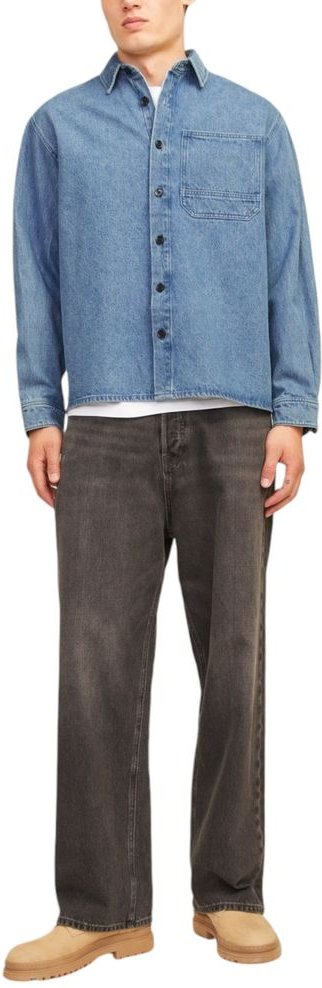 Denim-Hemd Langarm Klassische Passform