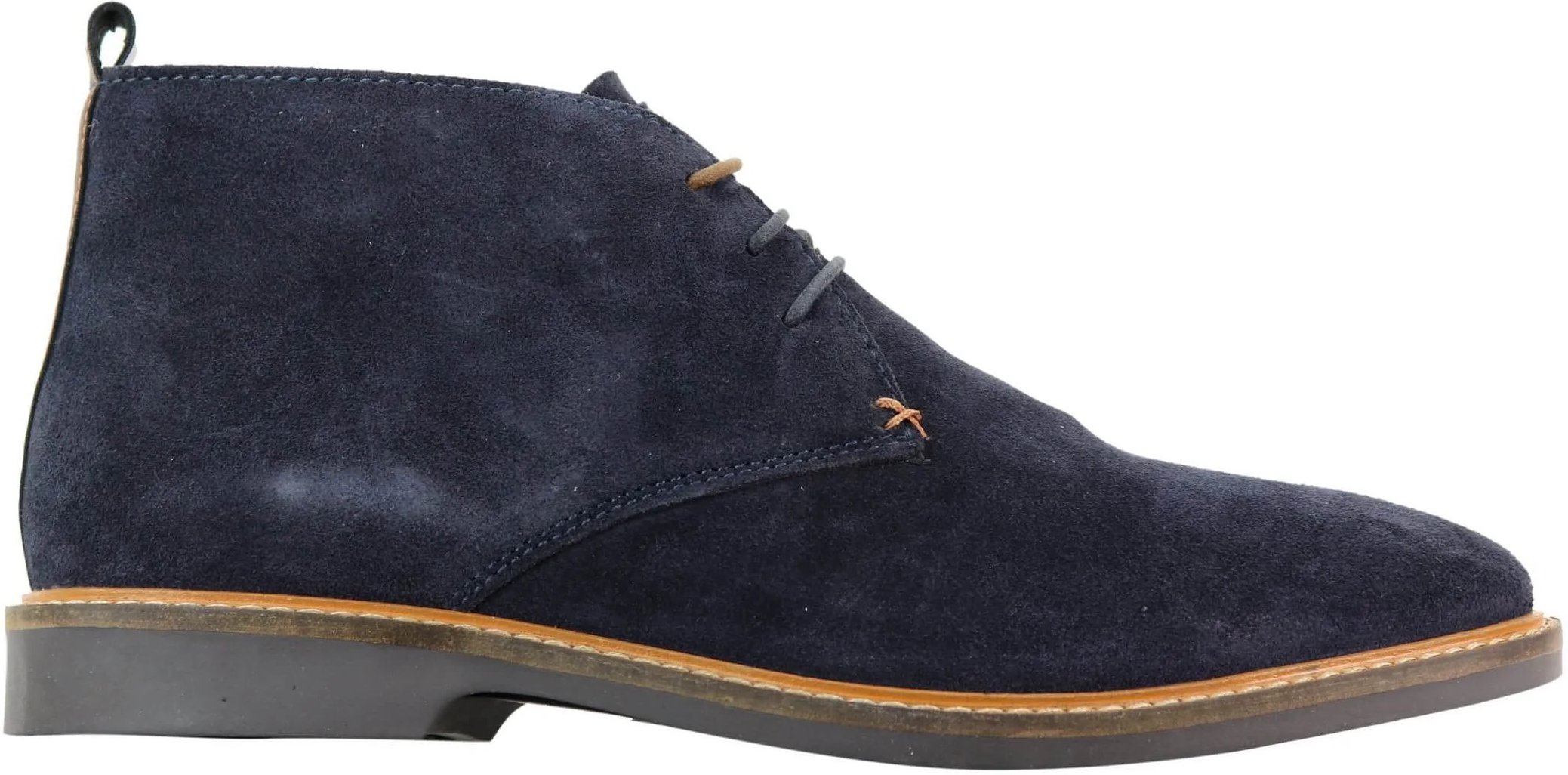 Marineblaue Herren-Chukka-Stiefel aus Wildleder zum Schnüren