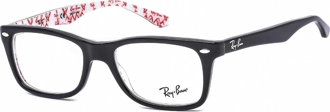 Ray-Ban Brillenfassung 5228 5014 Top Schwarz Auf Texturiert Weiß 50mm