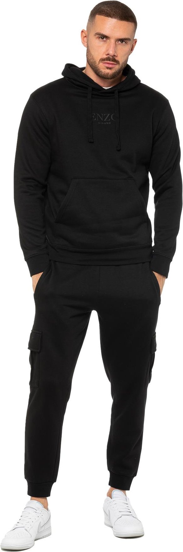 Enzo | Herren Pullover Hoodie Trainingsanzug Set - Schwarz