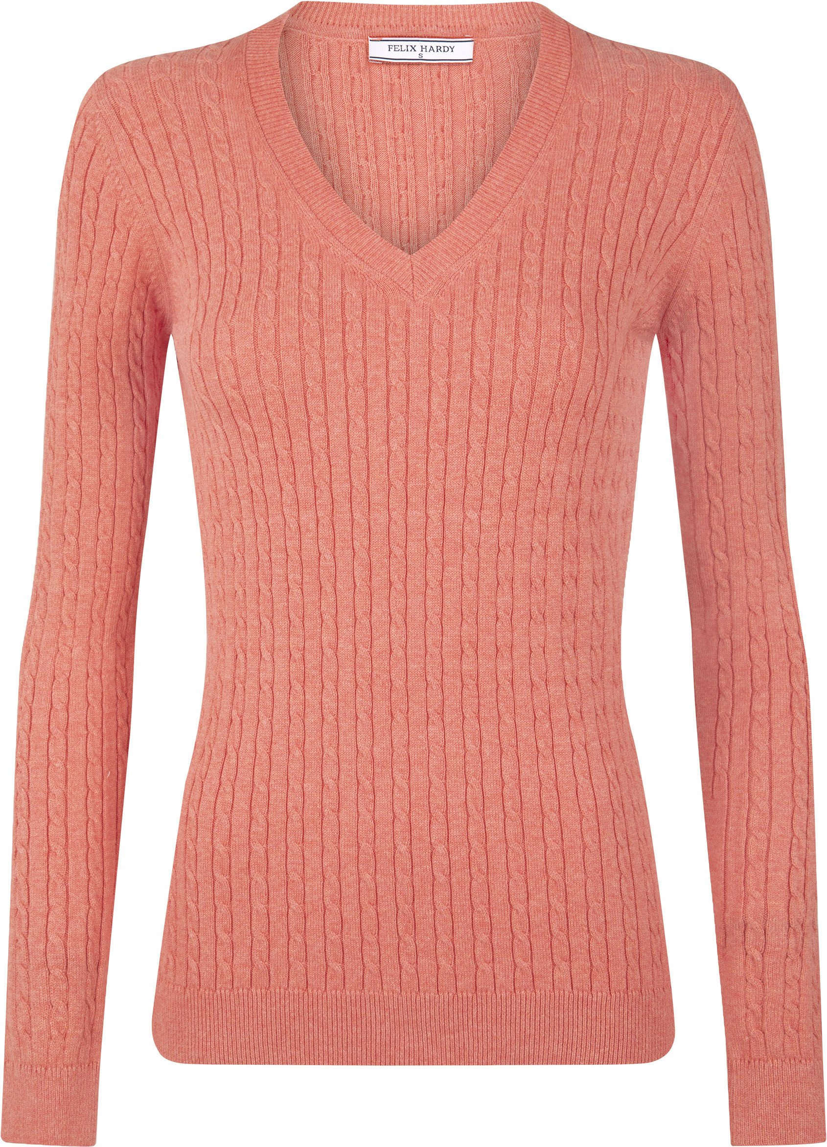 Thumbnail - Pullover Kabelstrick-Pullover Mit V-Ausschnitt