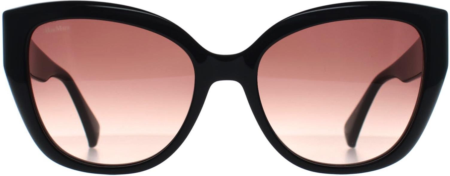 Max Mara Cat Eye Womens Shiny Schwarz Rauch Grau Gradient MM0040 Logo 11