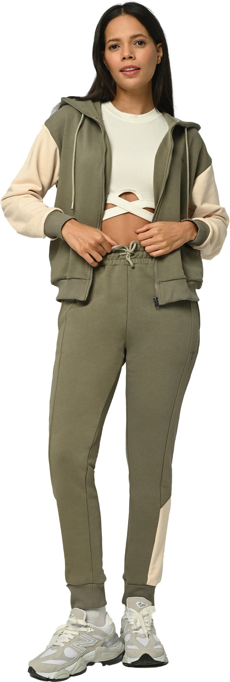 Tom Barron Damen-Trainingsanzug-Set Love mit Reißverschluss