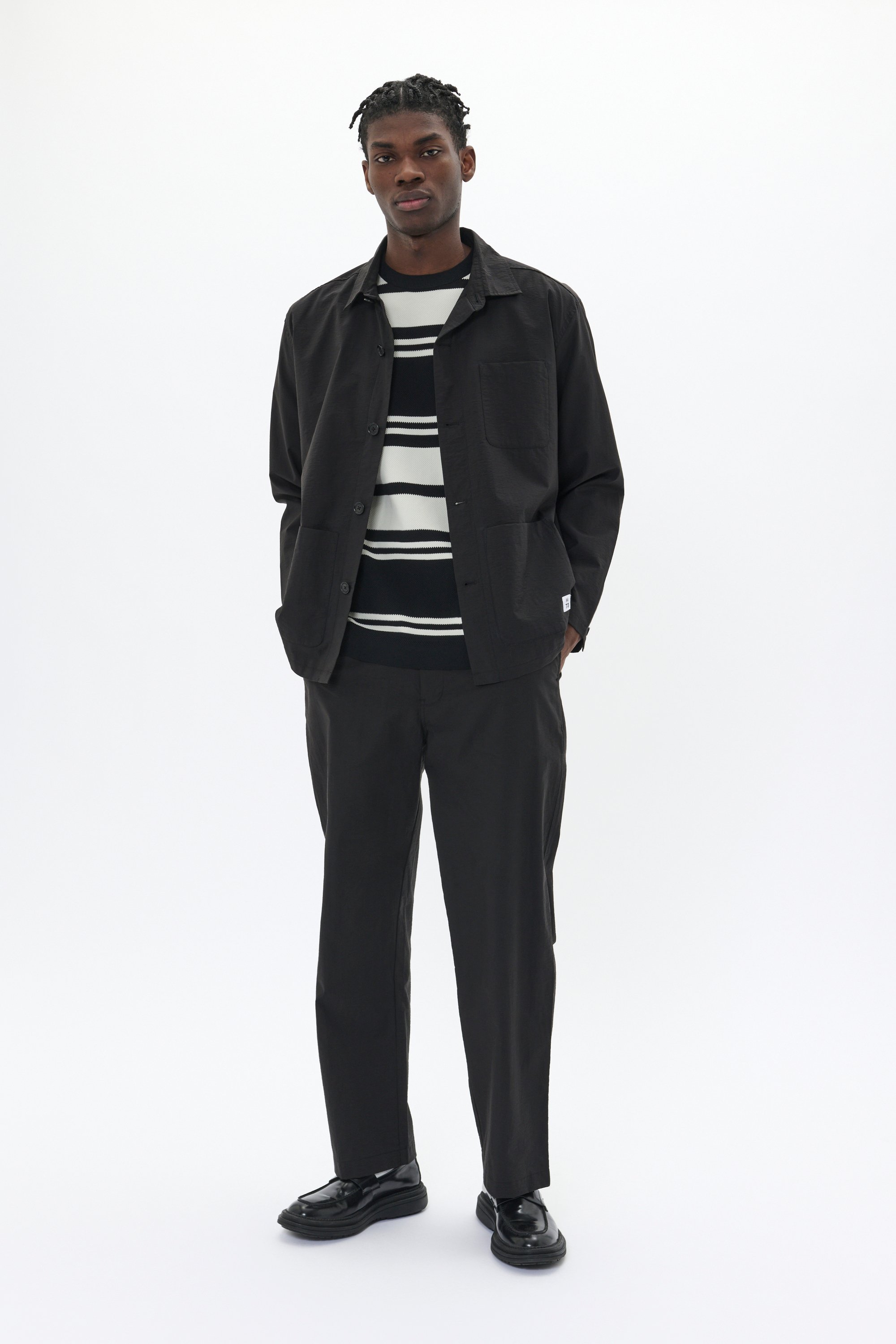 Overshirts Gerade Passform black