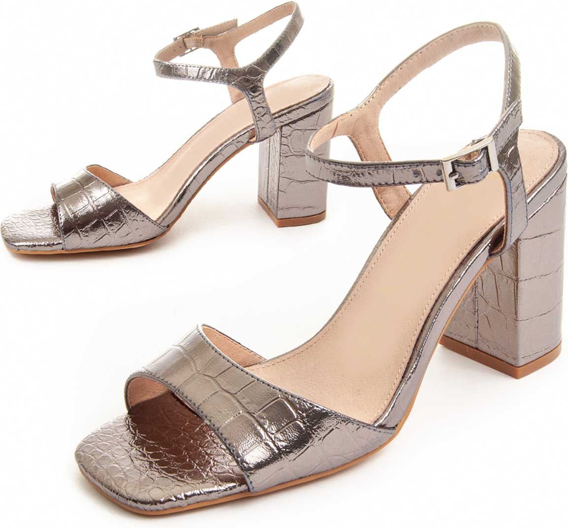 Montevita Absatzsandale in Silber