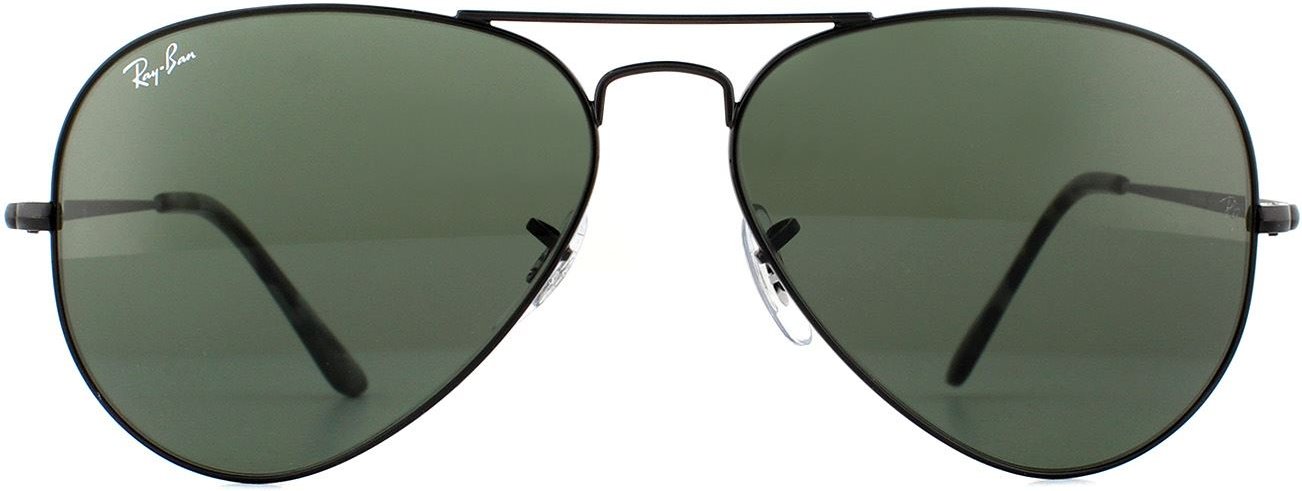 Ray-Ban Sonnenbrille Aviator Metall II RB3689 914831 Schwarz Grün