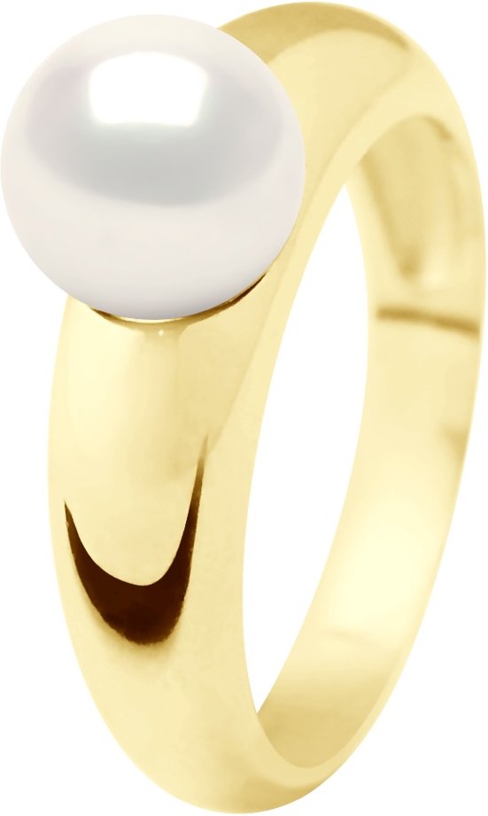 Armreifring – Gelbgold – echte Süßwasser-Zuchtperle, rund 8–9 mm