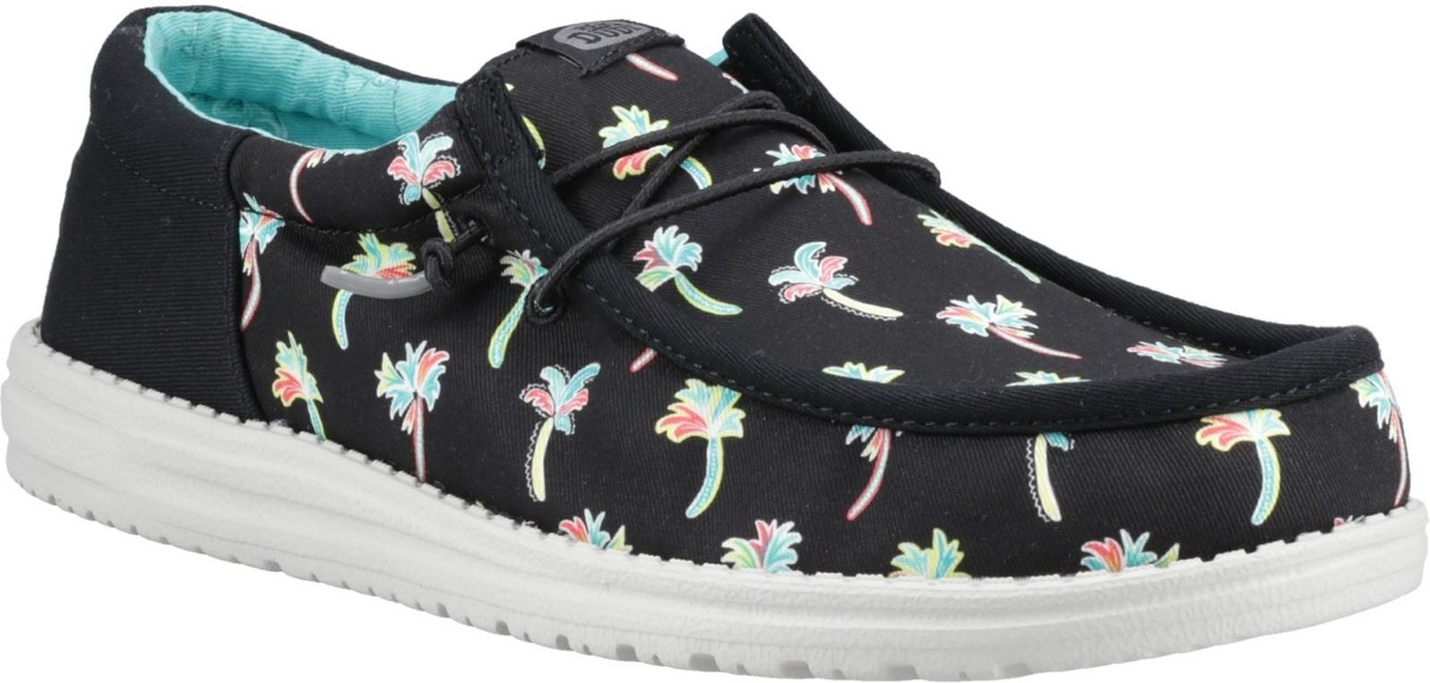 HEYDUDE Wally Funk Party Palm Baumwolle Herren Schwarz/Multi Mokassins Schuhe