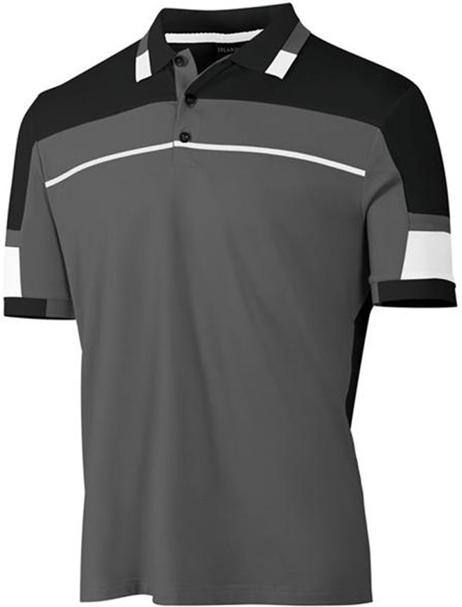 Island Green - Poloshirt für Herren (Holzkohle/Schwarz)