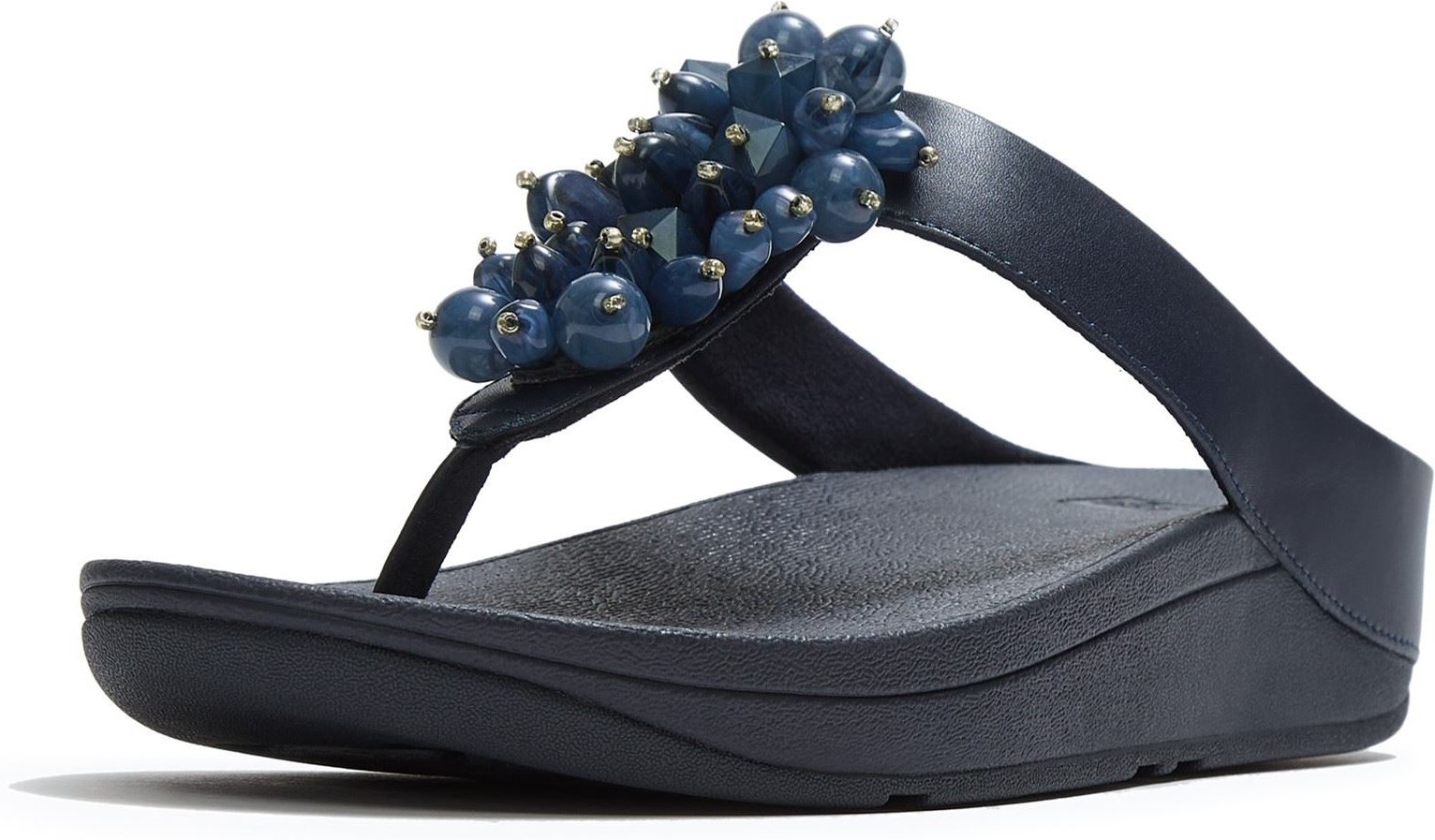 Fitflop Fino Zehensteg Polyurethan Damen Sandalen in Mitternachtsblau