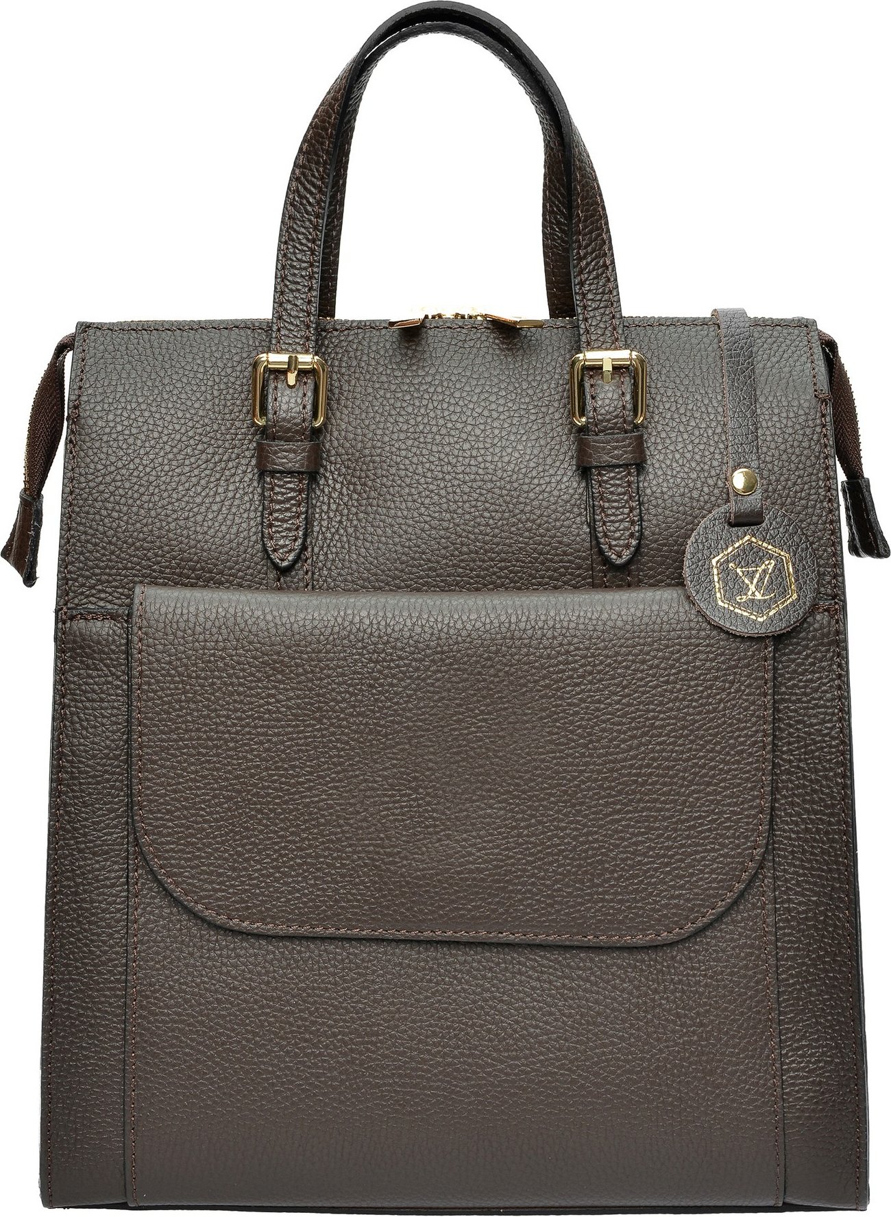 Luisa Vannini kastanienbraune Lederhandtasche