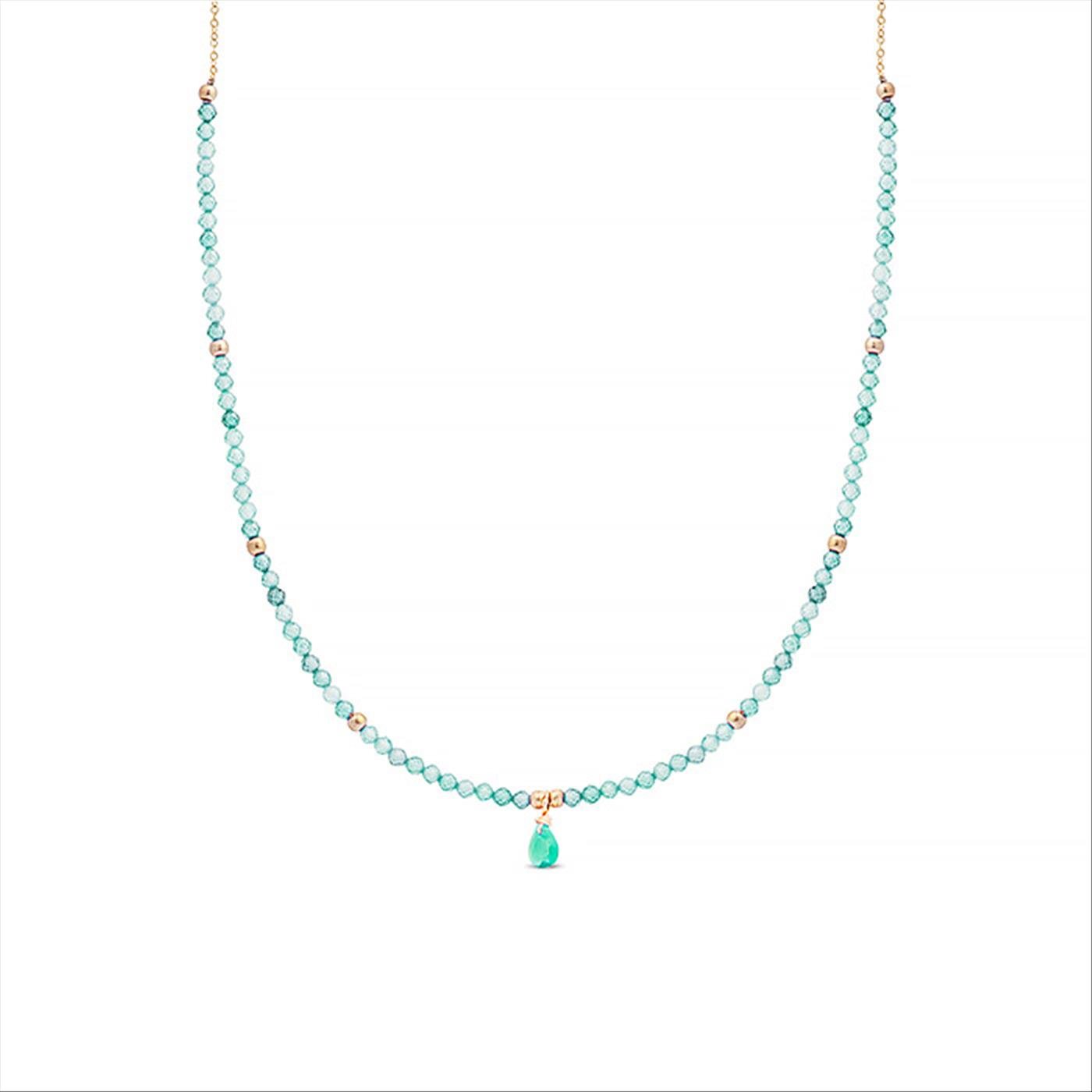 Luxenter Halskette, Metalllegierung athat und amazonit 18K vergoldet