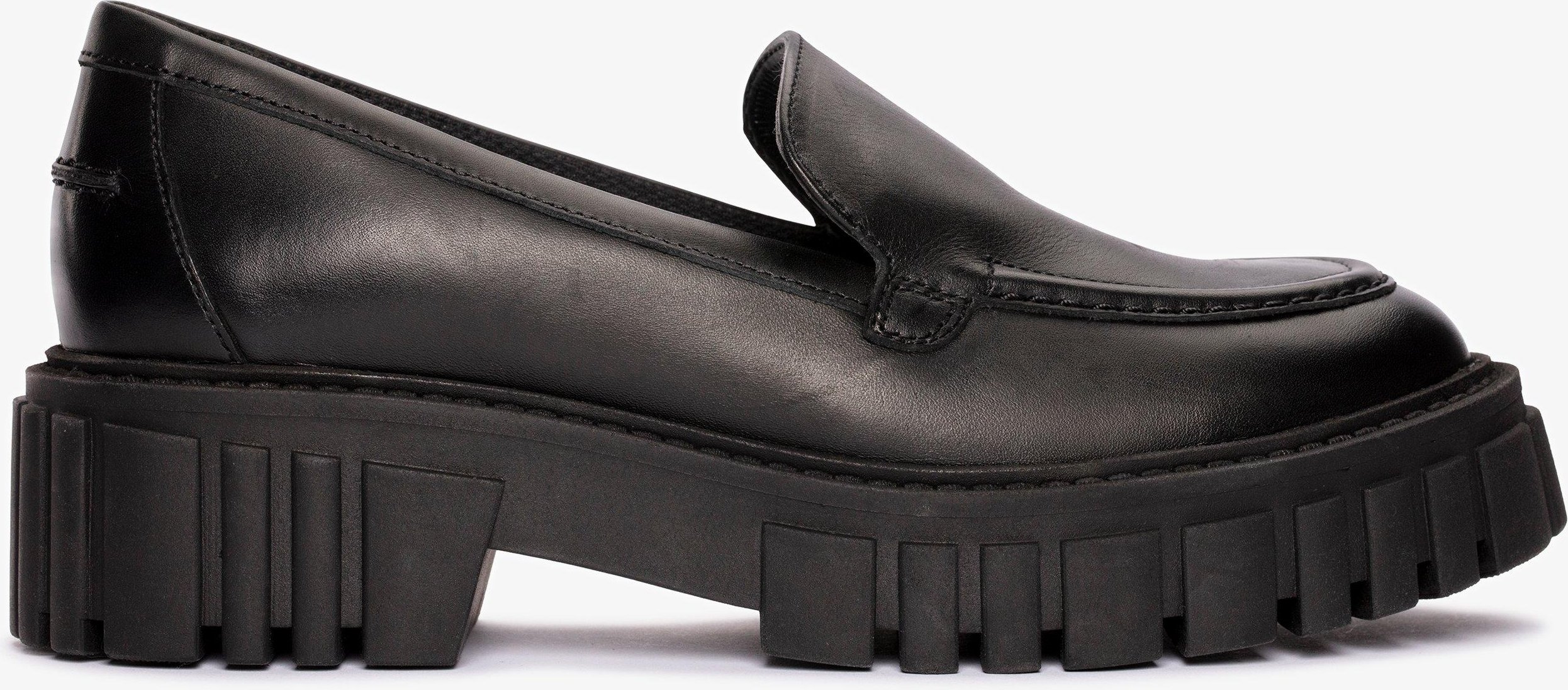 Page Loafer schwarze Lederschuhe