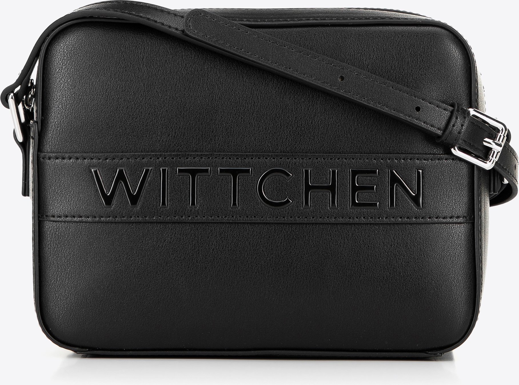 Wittchen Damen-Umhängetasche aus Leder, Box Schwarz, Naturleder