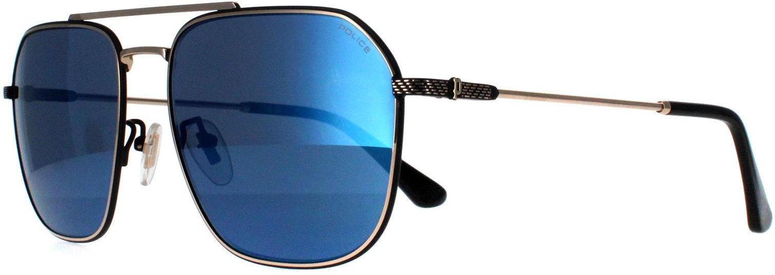 Polizei Aviator Mens Shiny Pink Gold Smoke Mirror Blue SPLF64 Octane 1