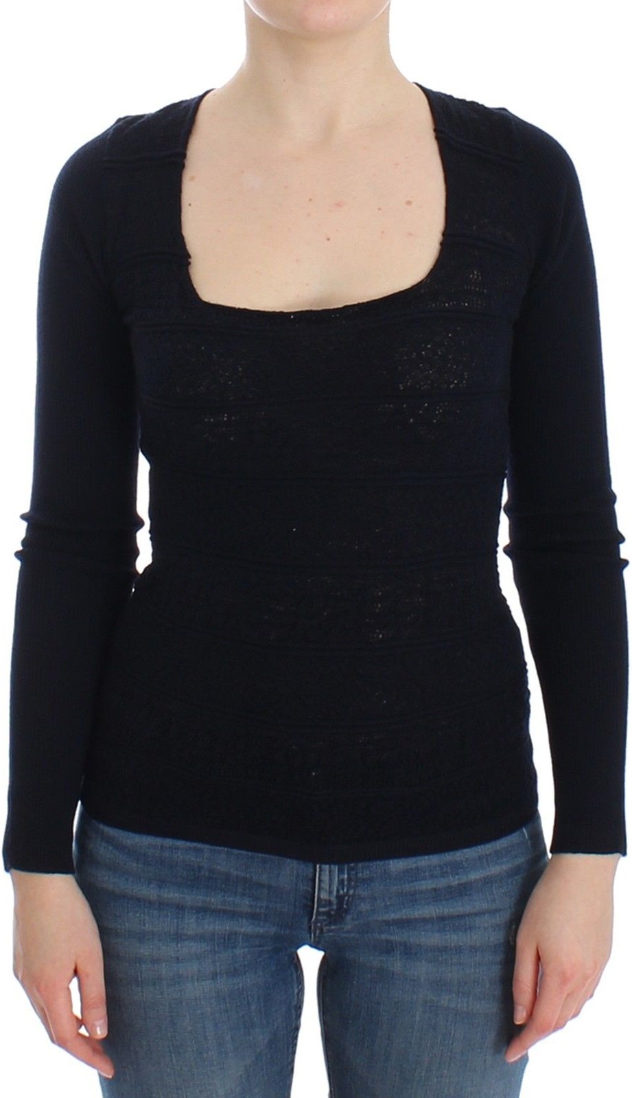 Ermanno Scervino Sweat en laine stretch bleu pour femme