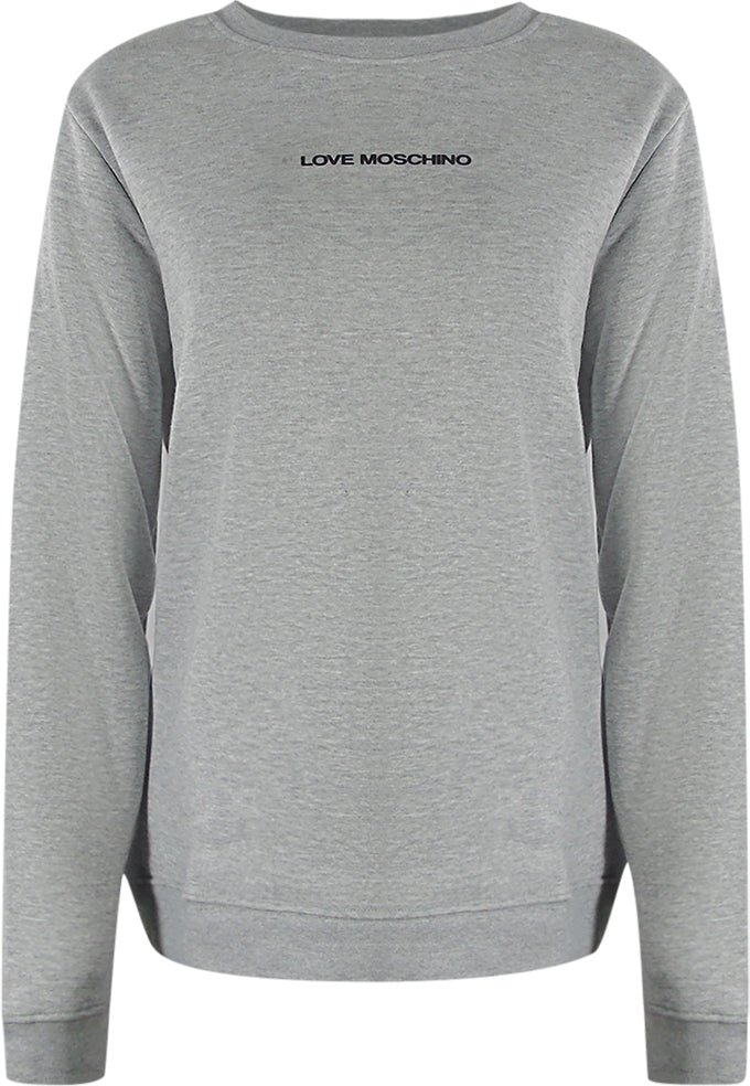 Moschino Sweatshirt Mit Kleinem Logo, Grau
