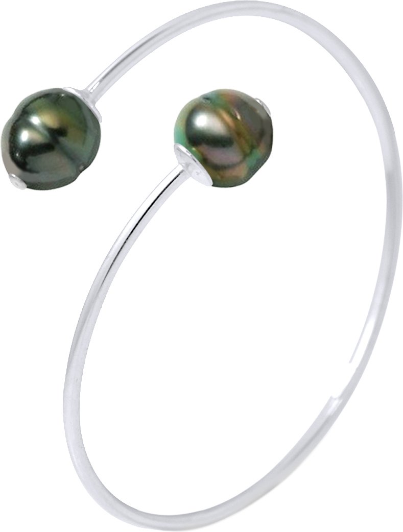 DIADEMA - Armband - Du & Ich - Silber - 2 echte Tahiti-Perlen