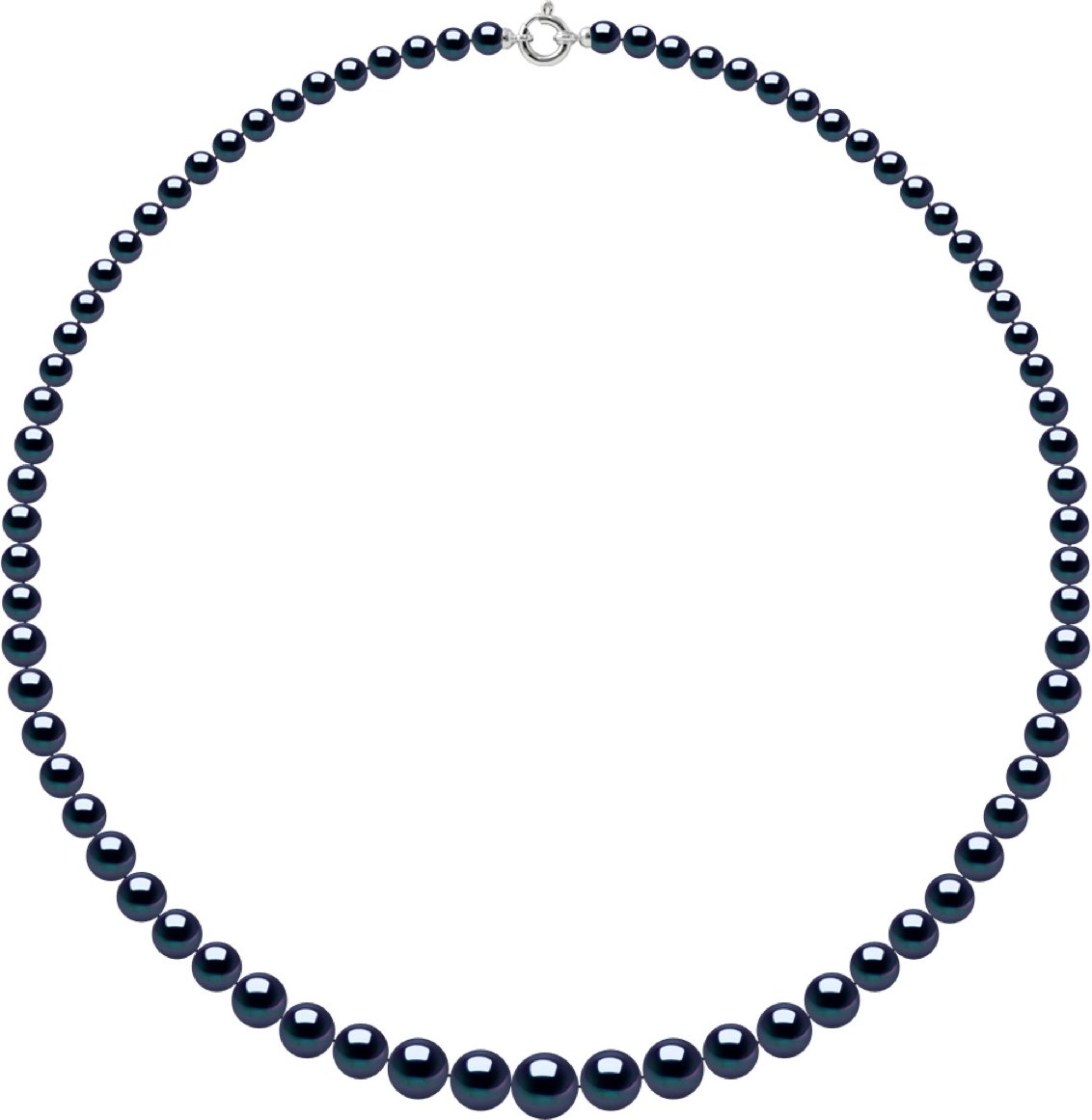 Halskettenreihe Prinzessin fallend – Echte Süßwasser-Zuchtperlen rund von 12 bis 6 mm