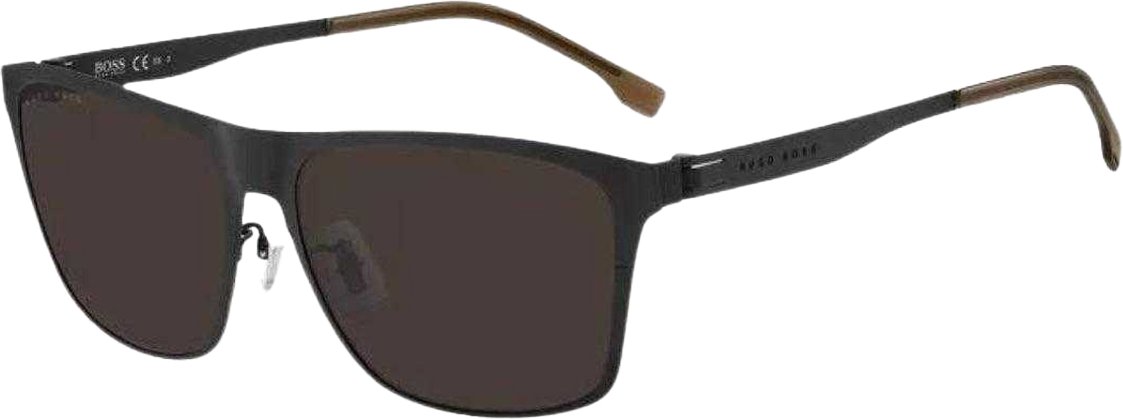Hugo Boss - Rechteck-Sonnenbrille für Herren, Metall (Braun)