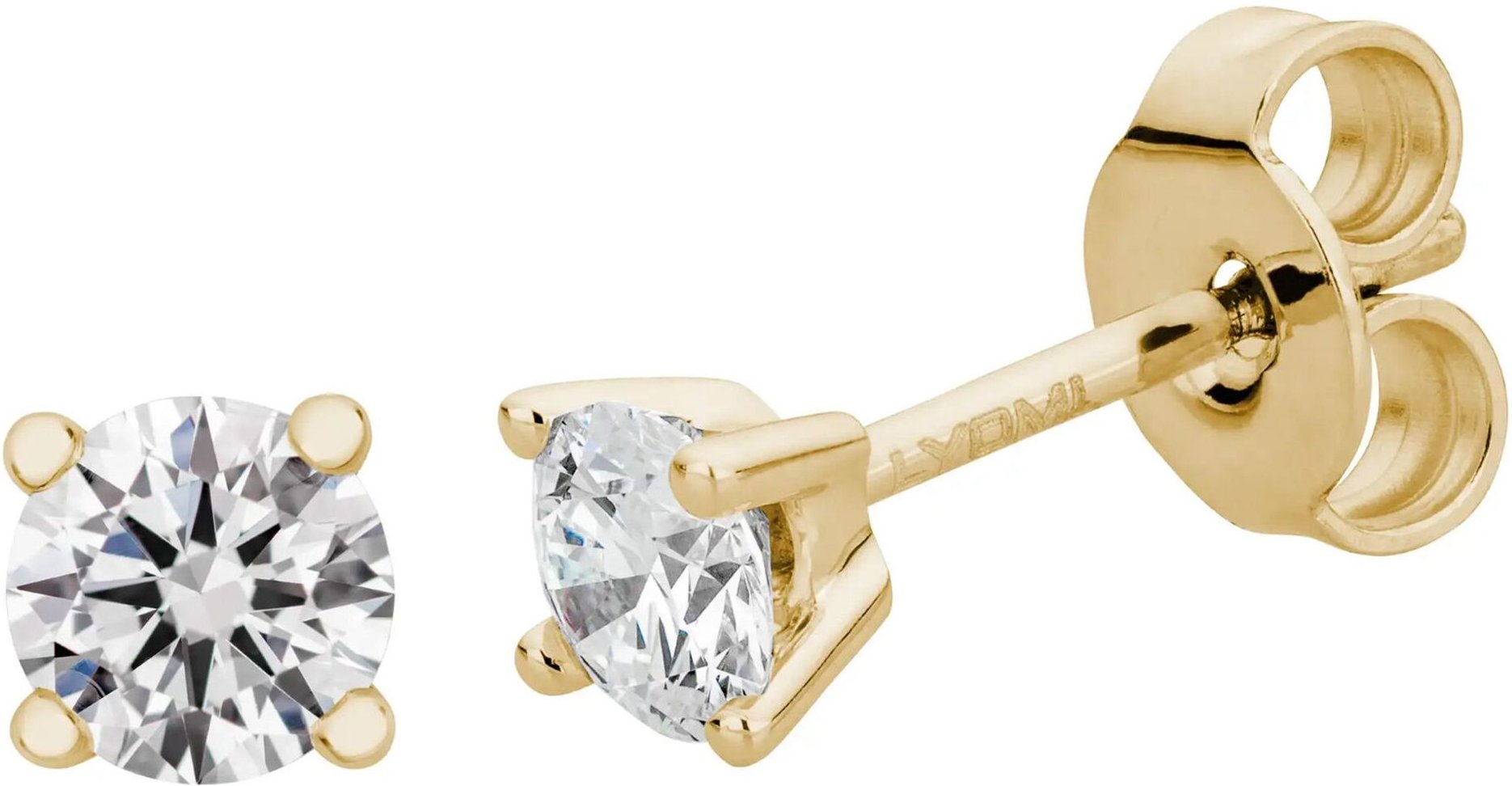 Thumbnail - Lyomi Ohrstecker 585/- Gelbgold 2 synth. Diam. 0,50 ct.