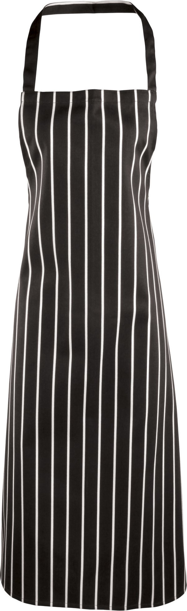 Premier Ladies/Womens Stripe Apron (Metzgerstil) (Schwarz/Weiß)