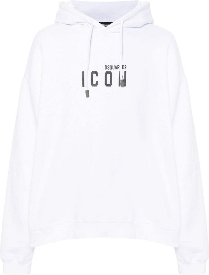 Dsquared2 Weißer Hoodie Schwarzes Icon-logo