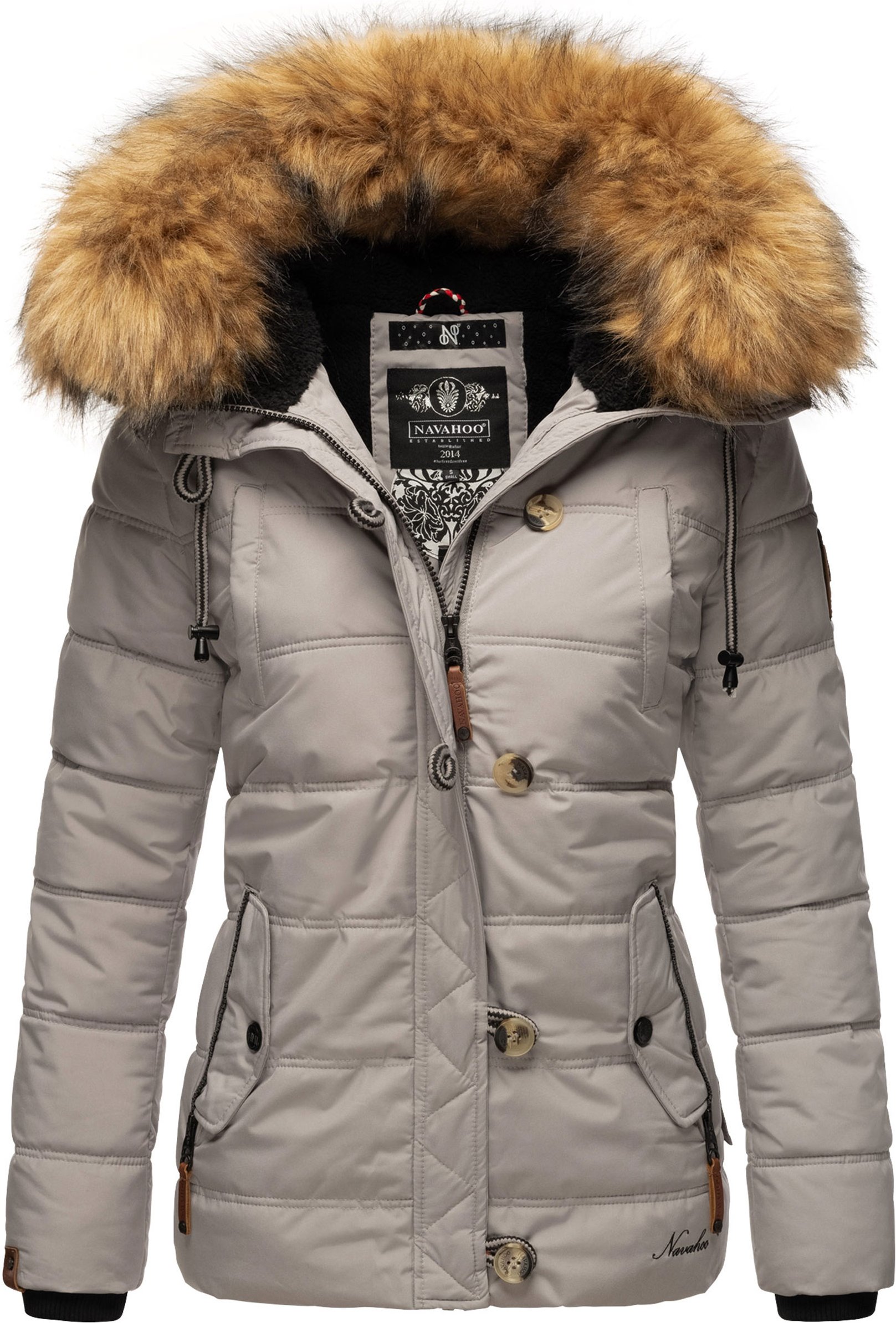 Navahoo Damen Winterjacke Zoja – Warm, Stylisch & Mit Abnehmbarem Kunstfellkragen