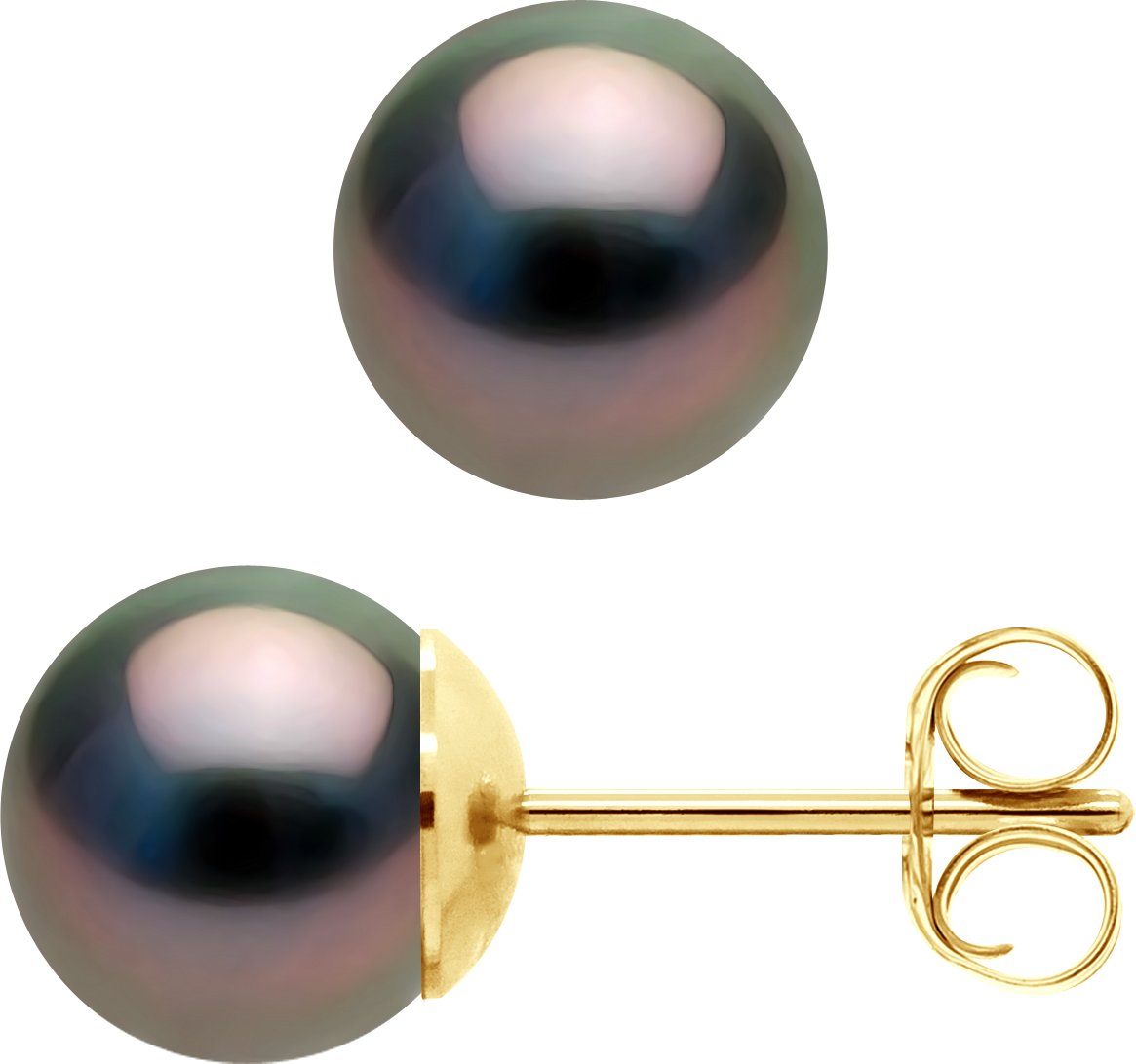 DIADEMA - Ohrringe - Gelbgold und echte Tahiti-Perlen