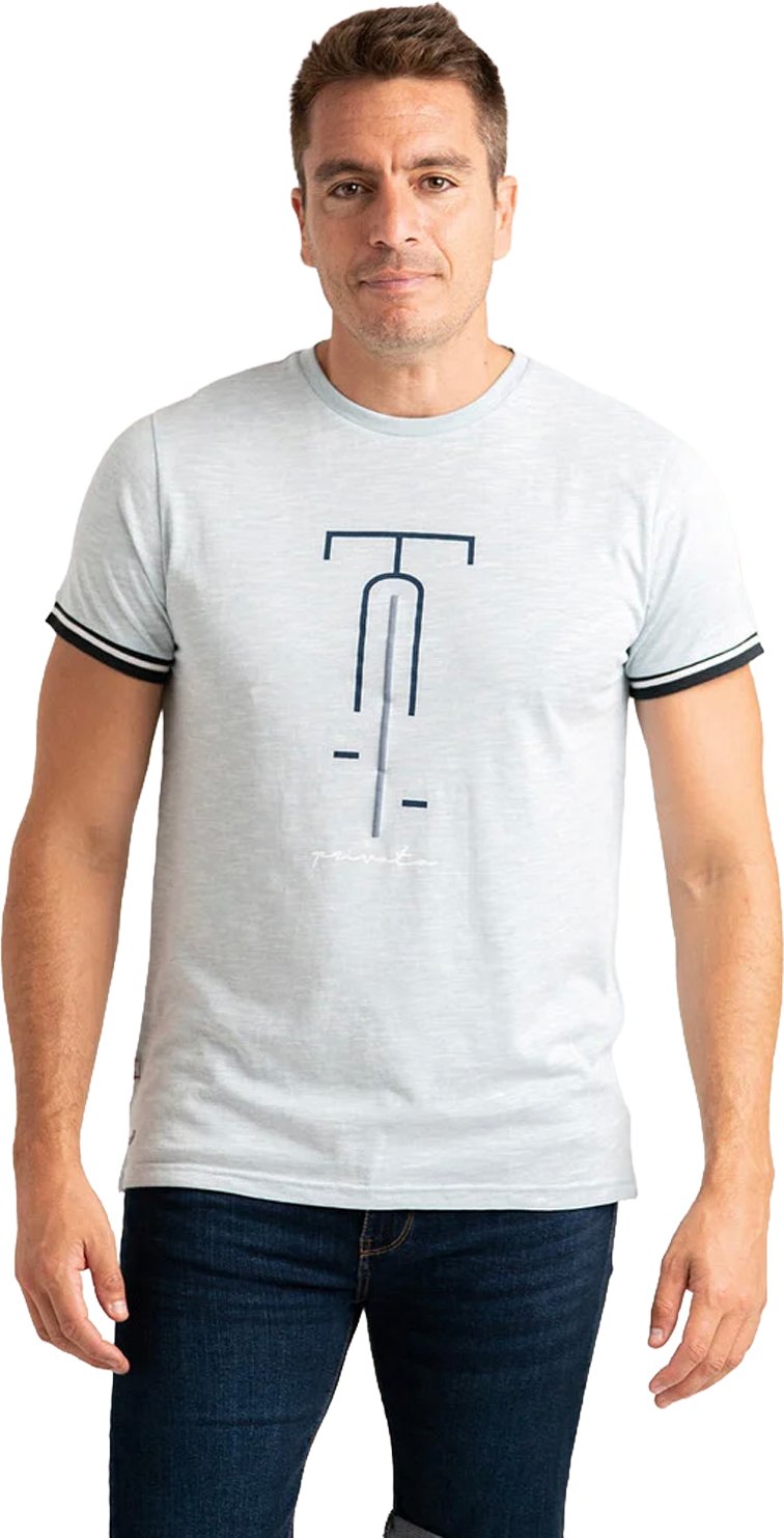 Herren Kurzarm-Mikrostreifen-T-Shirt mit Druck PRI2535