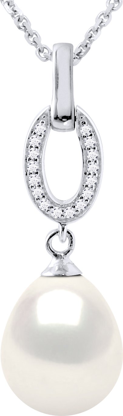 SHUTTLE Halskette Süßwasserperlen-Schmuck 9-10mm Weiß 925