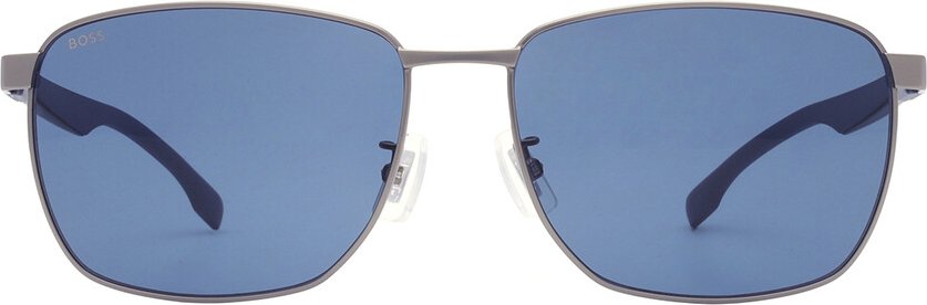 Hugo Boss - Rechteck-Sonnenbrille für Herren (Dunkles Ruthenium/Blau)