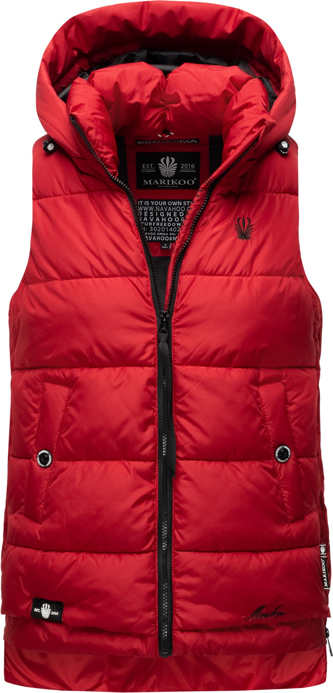 Thumbnail - Marikoo Damen Steppweste – Zarinaa, leicht mit abnehmbarer Kapuze