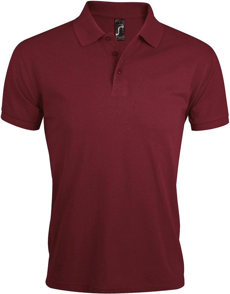 SOLs Mens Prime Pique Plain Kurzarm-Poloshirt (Burgund)